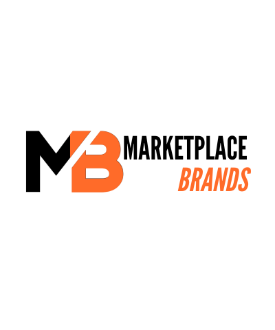 Marketplace Brands logo with bold black and orange MB initials on white background