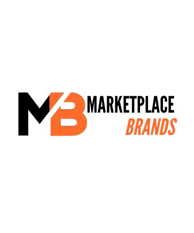 Marketplace Brands logo with bold black and orange MB letters, modern business branding