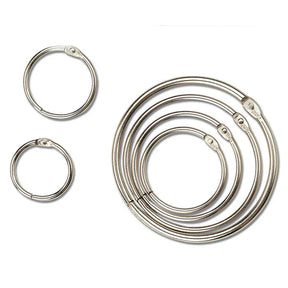 Officemate® 1 1/2-inch diameter silver loose leaf binder rings