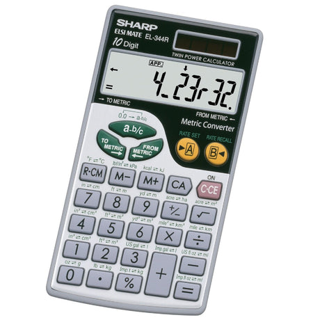 10-Digit Handheld Calculator with Metric Conversion Function