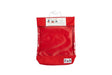 Red Read-n-Go book bag with clear front pocket and cartoon label for school organization