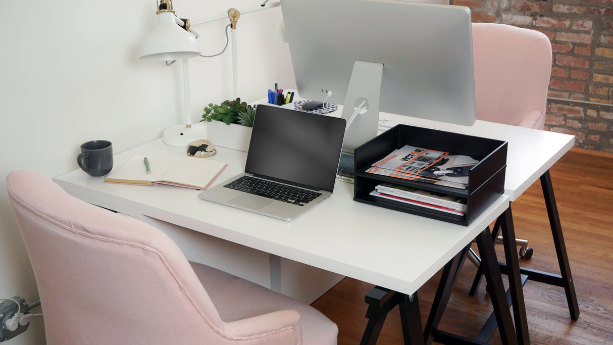 VICTOR® Stacking Letter Tray Desk Organizer – Solid Wood Side-Load Paper Tray - Stackable up to 5 High
