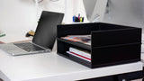 VICTOR® Stacking Letter Tray Desk Organizer – Solid Wood Side-Load Paper Tray - Stackable up to 5 High