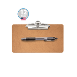 12-Pack 5-inch x 9-inch Memo Clipboard with Low Profile Metal Side Clip & Zebra Pen