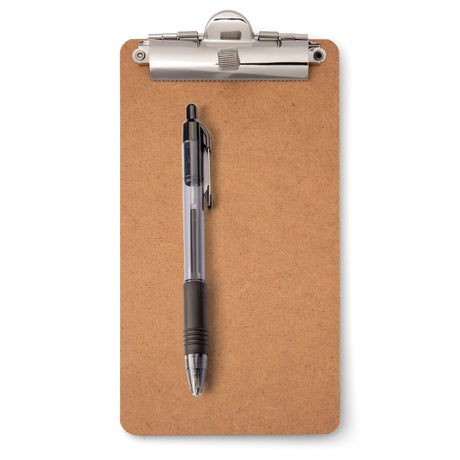 12-Pack 5-inch x 9-inch Receipt Clipboards with Low Profile Top Clip & Zebra Pen