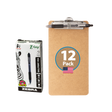 12-Pack 5-inch x 9-inch Receipt Clipboards with Low Profile Top Clip & Zebra Pen