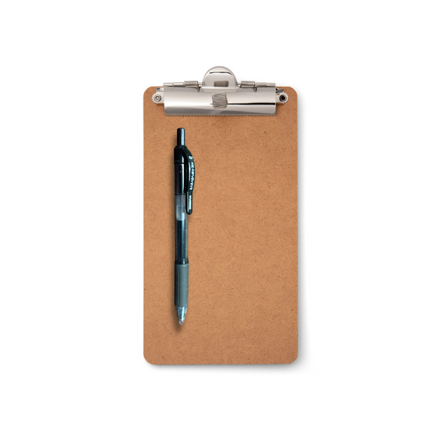 12-Pack 5-inch x 9-inch Receipt Clipboards with Low Profile Top Metal Clip & Pen Holder