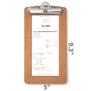 12-Pack 5-inch x 9-inch Receipt Clipboards with Low Profile Top Metal Clip & Pen Holder