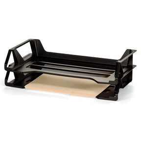 Officemate® Achieva® side load legal tray in black holding a folder