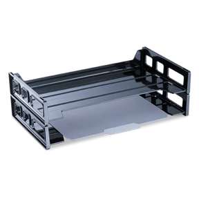 Victor® silver metal legal and letter paper tray organizer