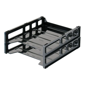 Victor® 2-pack black letter trays for desk organization