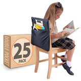 Classroom Pack of Double Pocket Seat Sacks – Dual Chair Storage Organizers | Seat Sack®