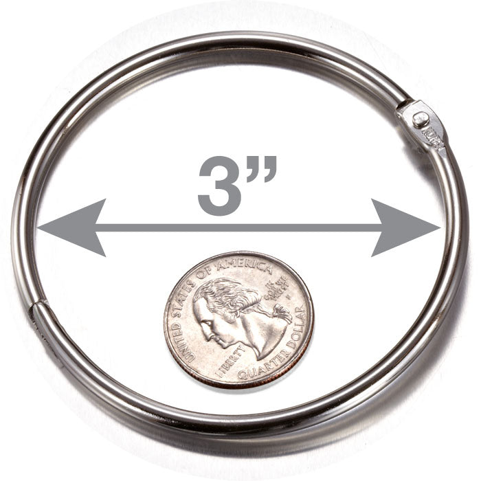 3-inch diameter loose leaf rings, Blister Card