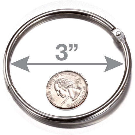 3-inch diameter loose leaf rings, Blister Card