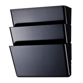Officemate® 3-pack of black letter-size wall file organizers stacked vertically