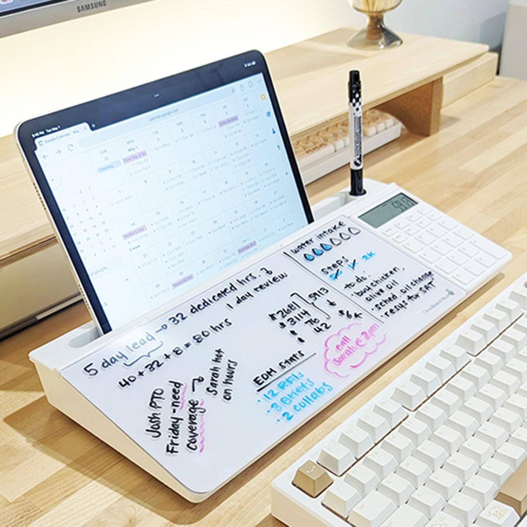 DeskBoard Buddy – Desk Organizer with Calculator or Wireless Charger