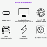 Lon:HUB – High-Speed Charging & Connectivity Station | Sustainable Design, Dual 4K Display Support, Qi2 Wireless Charger