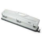 Three-hole punch office tool with gray and black design on white background