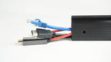 Electronic device with USB cable and connectors on a white background