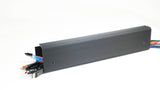 Rectangular electronic component with cables on a white background
