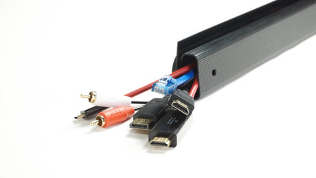 Close-up of various cable connectors on a white background