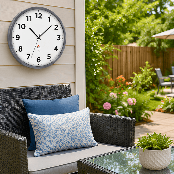 Alba Extra Inoxydable Indoor/Outdoor Clock Silver Grey