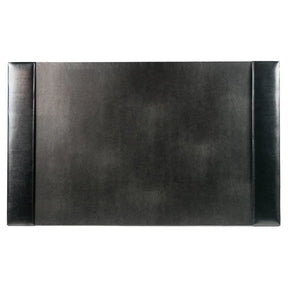Dacasso black bonded leather 30x18 inch desk pad for office workspace