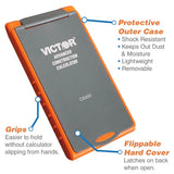 Advanced construction calculator C6000 with protective orange case, grips, and flippable hard cover