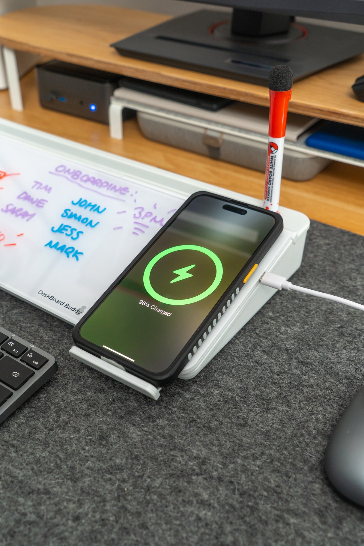 DeskBoard Buddy – Desk Organizer with Calculator or Wireless Charger