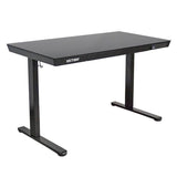 Black gaming desk with 'Victor' branding on a white background
