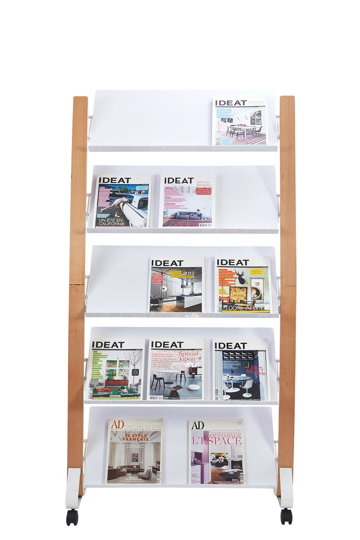 Alba Large Wooden Mobile Display with 5 Shelves