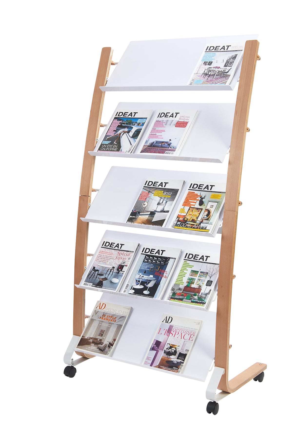 Alba Large Wooden Mobile Display with 5 Shelves
