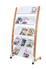 Alba Large Wooden Mobile Display with 5 Shelves