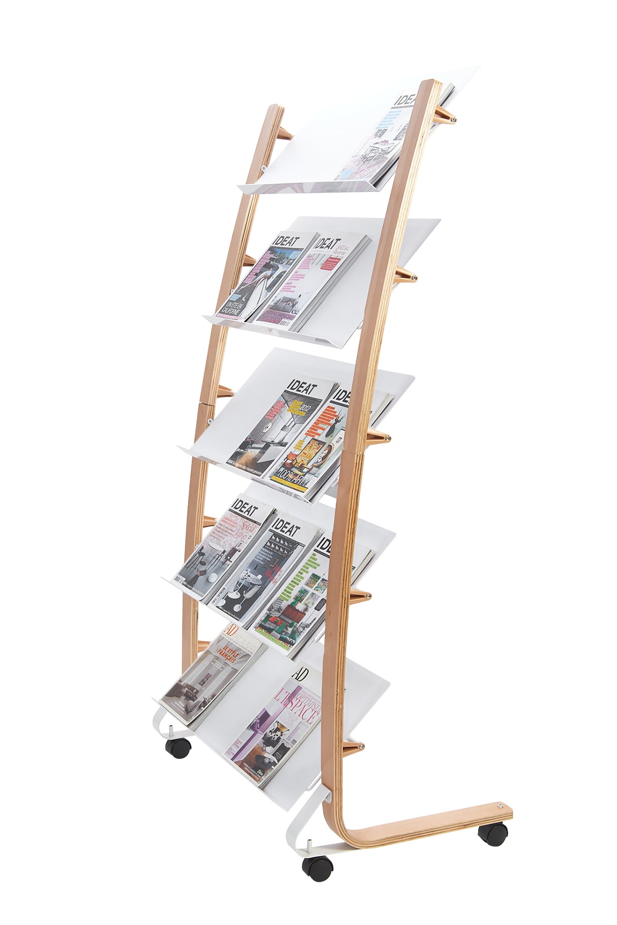 Alba Large Wooden Mobile Display with 5 Shelves