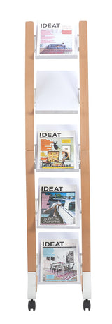 Alba Wooden Mobile Display with 5 Shelves