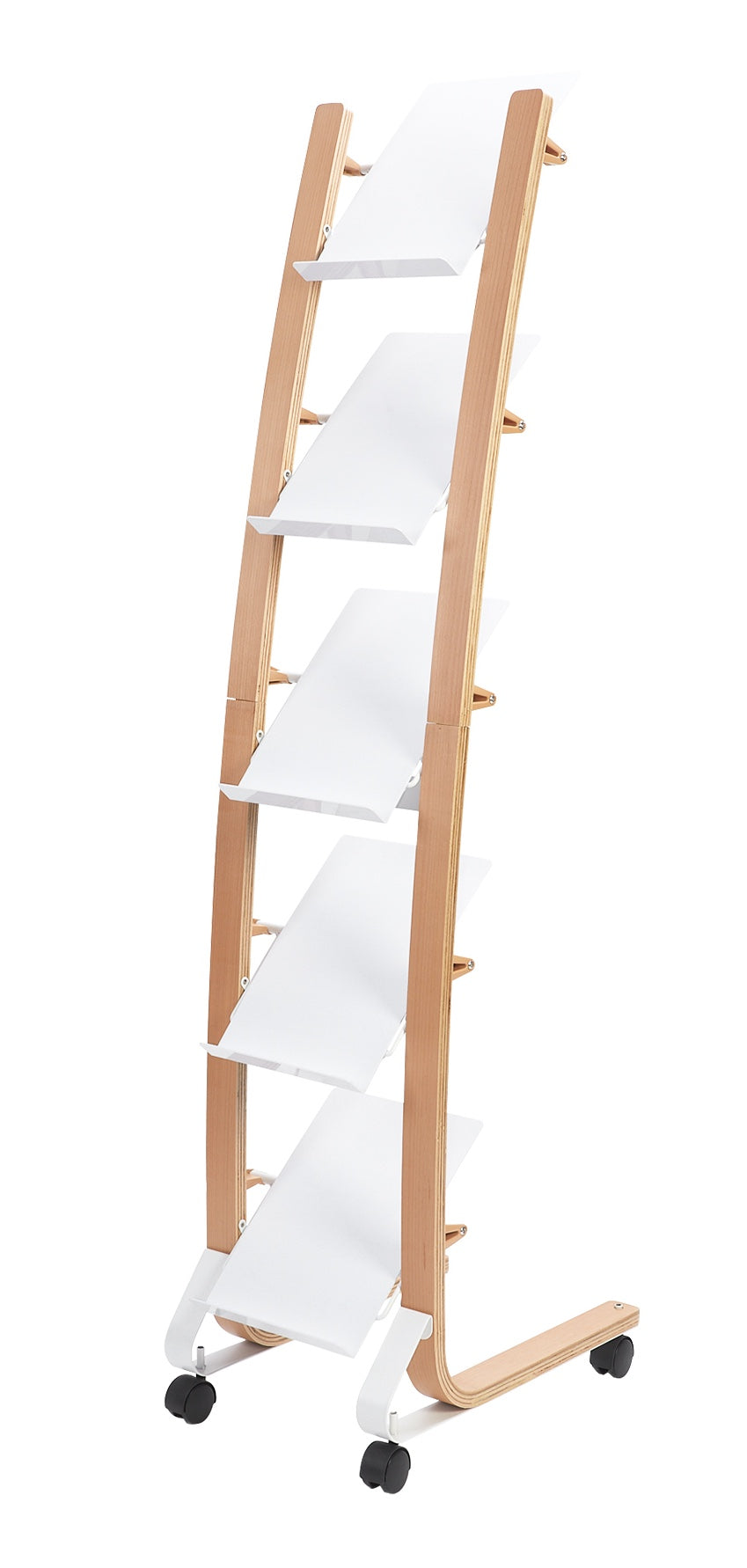 Alba Wooden Mobile Display with 5 Shelves