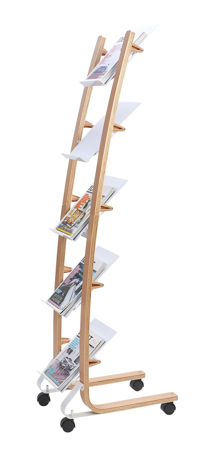 Alba Wooden Mobile Display with 5 Shelves