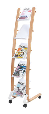 Alba Wooden Mobile Display with 5 Shelves