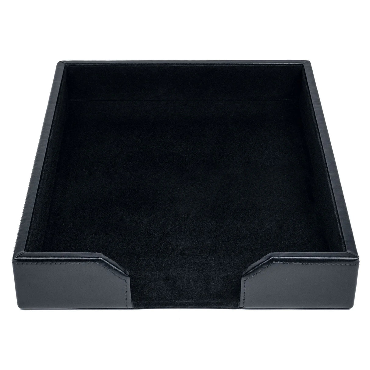 Dacasso Black Bonded Leather Letter Tray