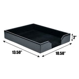 Dacasso Black Bonded Leather Letter Tray