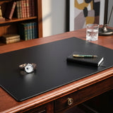 Dacasso Black Leather 34" x 20" Desk Mat without Rails