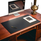 Dacasso Black Leather 38" x 24" Desk Mat without Rails