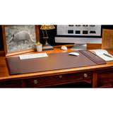 Dacasso Chocolate Brown Leather 10-Piece Desk Set