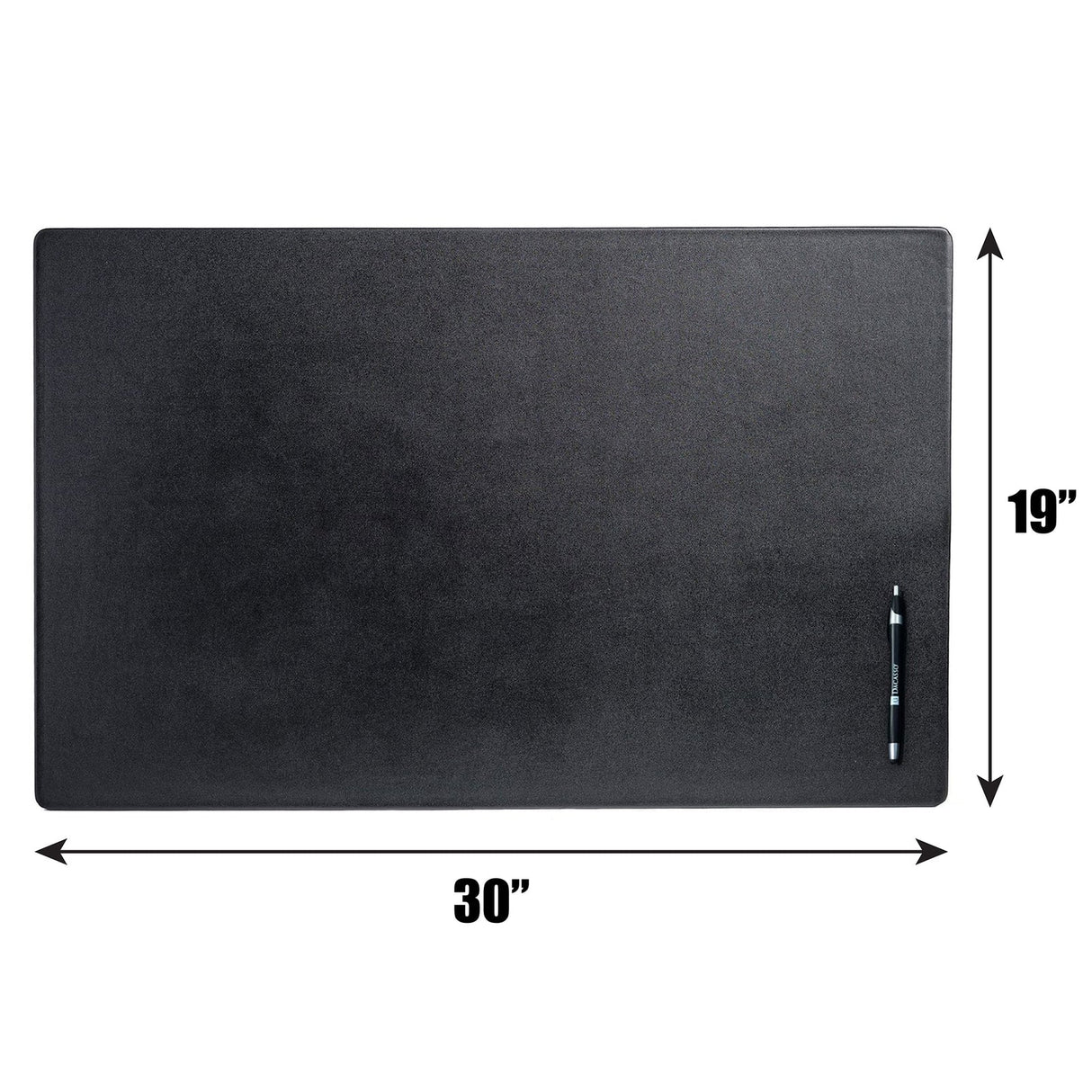 Dacasso Classic Black Leather 30" x 19" Desk Mat without Rails