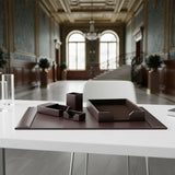 Dacasso Dark Brown Bonded Leather 5-Piece Desk Set