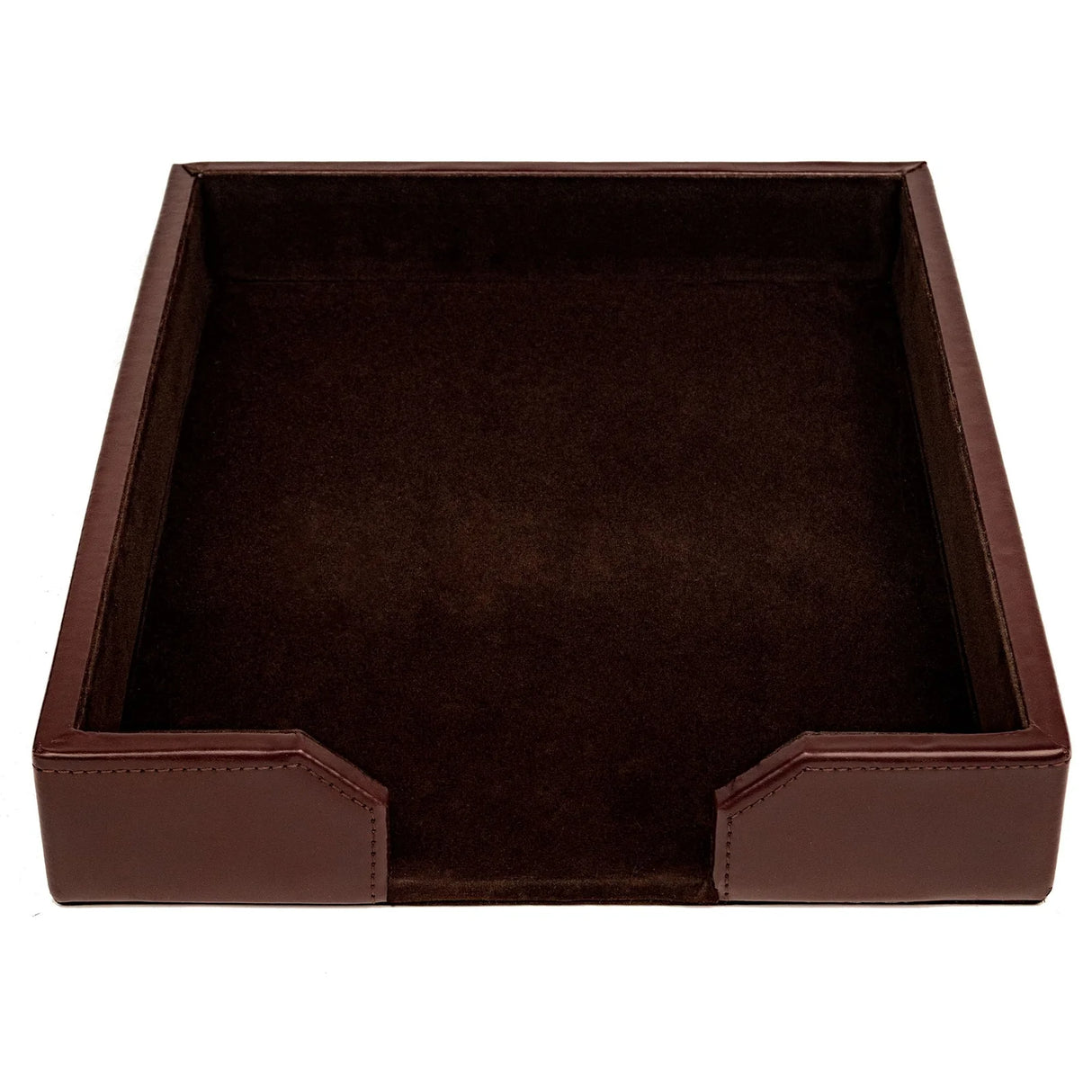 Dacasso Dark Brown Bonded Leather Letter Tray