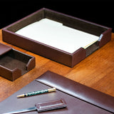 Dacasso Dark Brown Bonded Leather Letter Tray