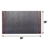 Dacasso Walnut & Black Leather 34" x 20" Side-Rail Desk Pad