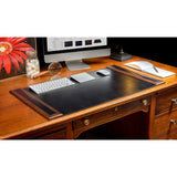 Dacasso Walnut & Black Leather 34" x 20" Side-Rail Desk Pad