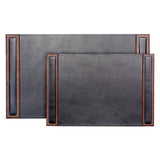 Dacasso Walnut & Black Leather 34" x 20" Side-Rail Desk Pad